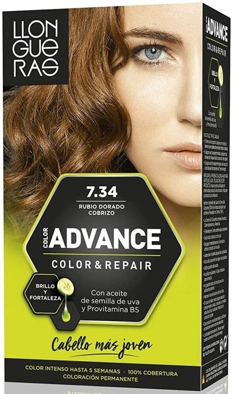 Llongueras Advance Color & Repair 7.34 Rubio Dorado Cobrizo