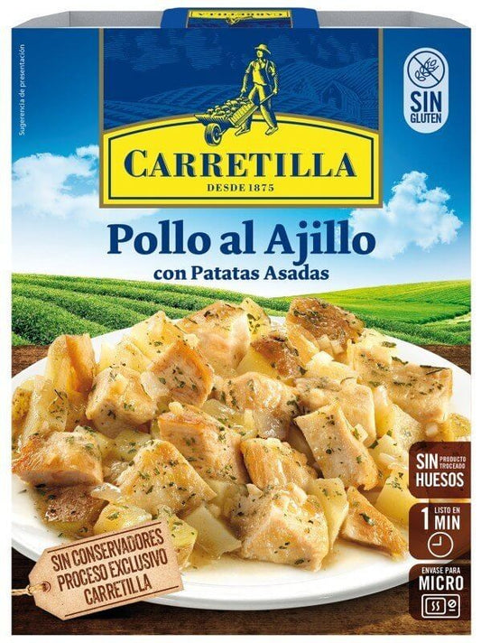 Carretilla Pollo al Ajillo con Patatas Asadas 250g – Sabor Casero Listo en 1 Minuto