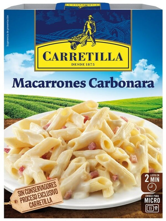 Carretilla Macarrones Carbonara 325g - Sabor Cremoso Listo en Solo 2 Minutos