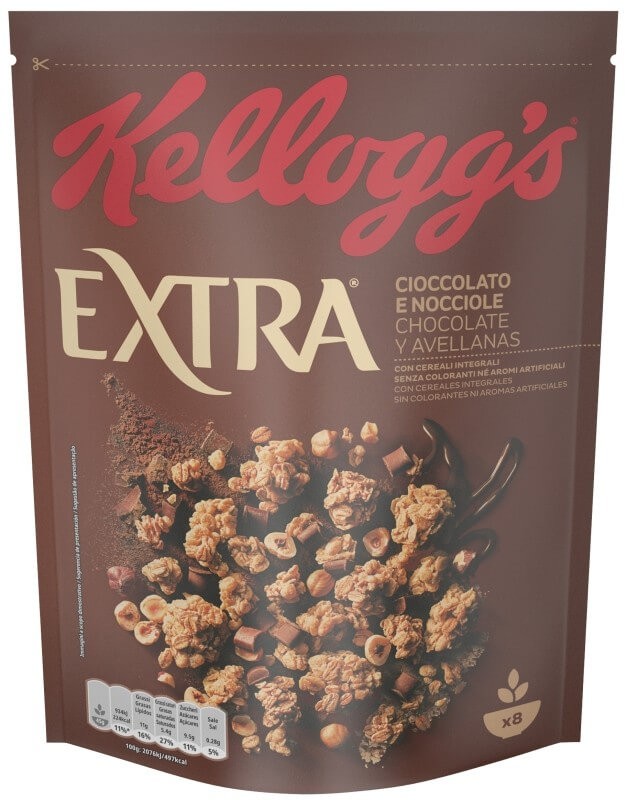 Kellogs Extra Chocolate y Avellanas 375 gr