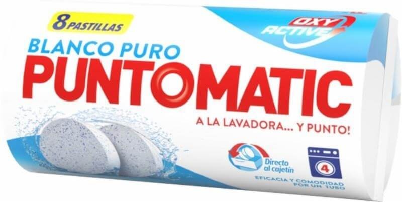 Puntomatic Blanco Puro 8 Pastillas – Detergente en Pastillas para una Ropa Blanca Impecable
