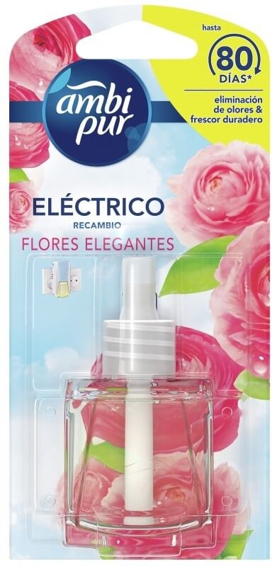 Ambi Pur Recambio Eléctrico Flores Elegantes - Fragancia Floral Duradera para tu Hogar