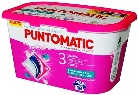 Puntomatic Cápsulas Detergente Ropa Blanca y Color 378 gr