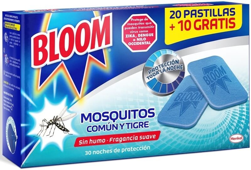 Bloom Pastillas Antimosquitos 30 Noches – Protección Contra Mosquitos Común y Tigre