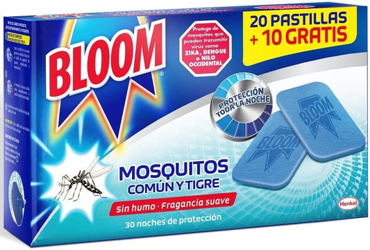 Bloom Pastillas Antimosquitos 30 Noches – Protección Contra Mosquitos Común y Tigre