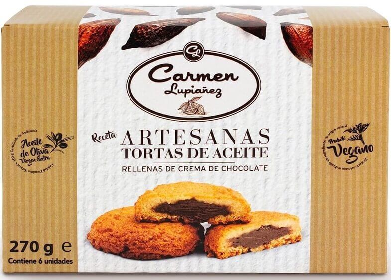 Carmen Lupiañez Tortas Artesanas Rellenas de Chocolate 270G – Dulce Tradición con un Toque de Chocolate