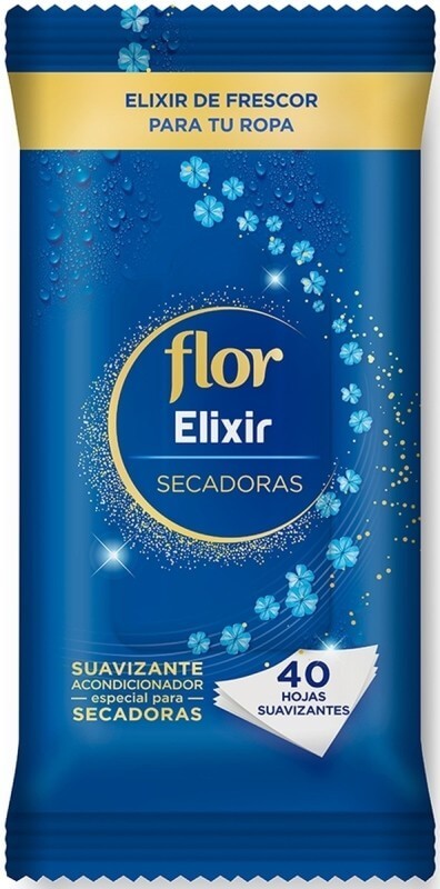Flor Elixir Secadoras Suavizante Acondicionador 40U – Ropa Suave y Perfumada en Cada Secado