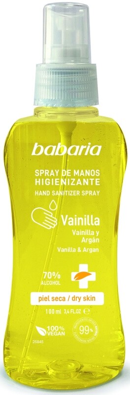 Babaria Spray De Manos Higienizante Vainilla 100 ml - Protección y Aroma en Cada Aplicación
