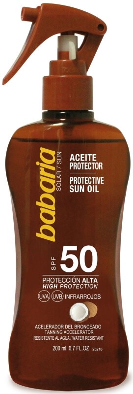Babaria Aceite Bronceador Coco F50 Pistola 200 ml