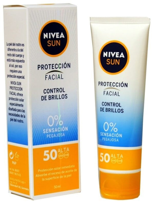 Nivea Loción Solar Facial Control De Brillo F50 50 ml