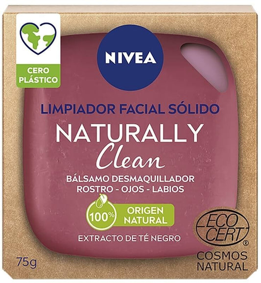 Nivea Limpiador Facial Sólido Naturally Clean Desmaquillante 75 gr