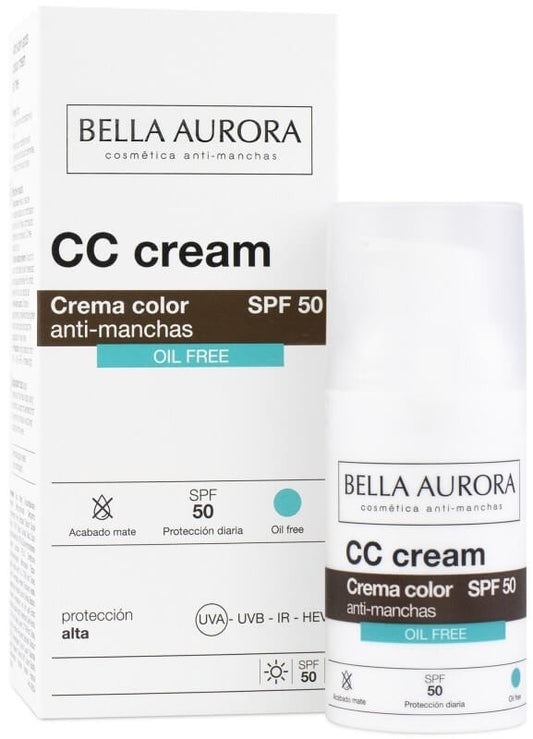 Bella Aurora Crema Solar Facial CC Cream FPS-50 Oil Free 30 ml