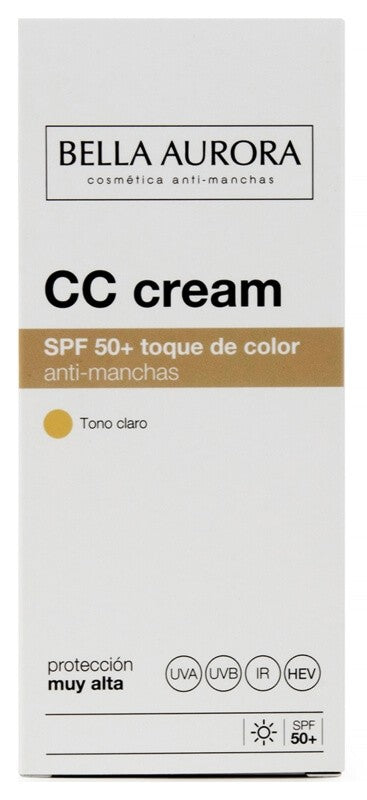 Bella Aurora Crema Solar Facial CC Cream FPS-50 + Color Claro 50 ml