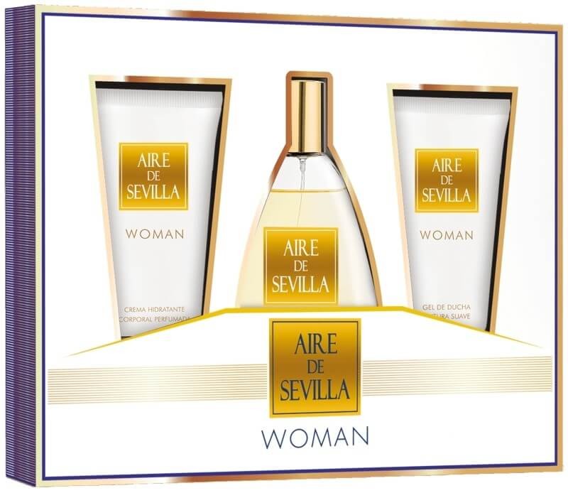 Aire De Sevilla Estuche Woman Vapo 150 ml + Crema Corporal Perfumada 150 ml + Gel De Ducha Textura Suave 150 ml