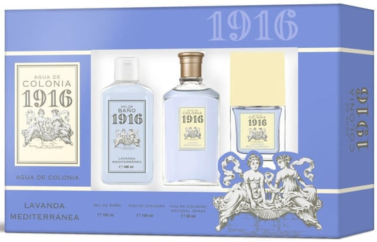1916 Estuche Lavanda Mediterránea 100 ml + Mini 30 ml + Gel De Baño 100 ml