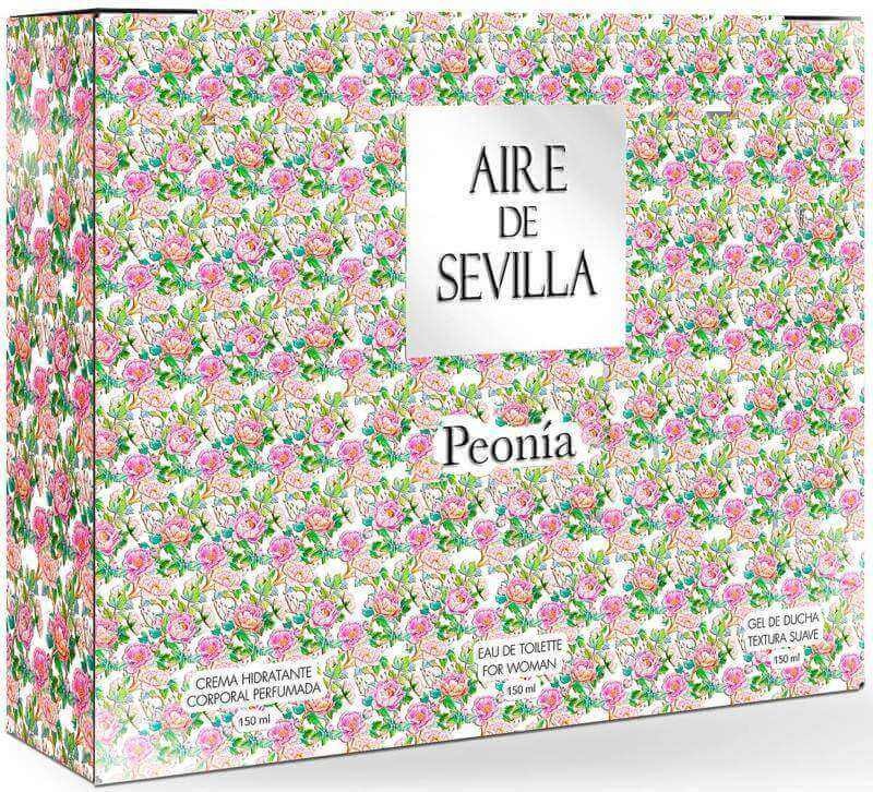 Aire De Sevilla Estuche Peonía Vapo 150 ml + Crema Hidratante Corporal 150 ml + Gel De Ducha 150 ml