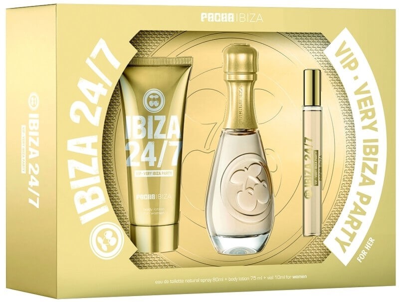 Pacha Estuche Ibiza 24/7 Vip Woman Vapo 80 ml + Body Lotion 75 ml + Vial 10 ml