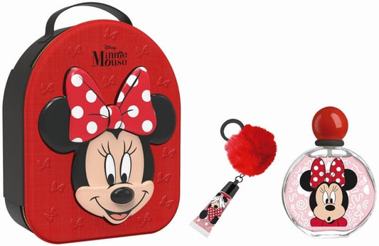 Minnie Estuche De Cremallera Vapo 100 ml + Brillo Labial Llavero Ponpon
