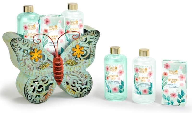 Bon Matin Cesta Baño Natural Mariposa