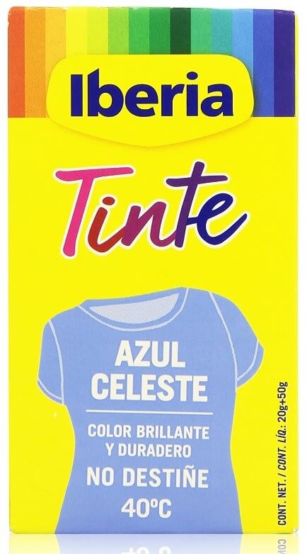 Iberia Tinte para Ropa Celeste - Renueva y Da Vida a Tus Prendas y Textiles