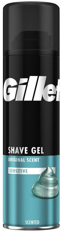 Gillette Shave Gel Sensitive Original Scent 200 ml – Afeitado Suave y Protección para Piel Sensible