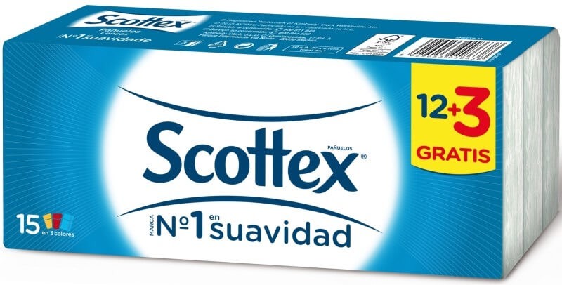 Scottex Pañuelos Blancos 12 Unidades + 3 Unidades