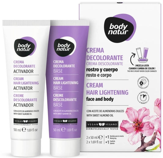 Bodynatur Crema Decolorante Del Vello Rostro Y Cuerpo 2 Unidades X 50 ml