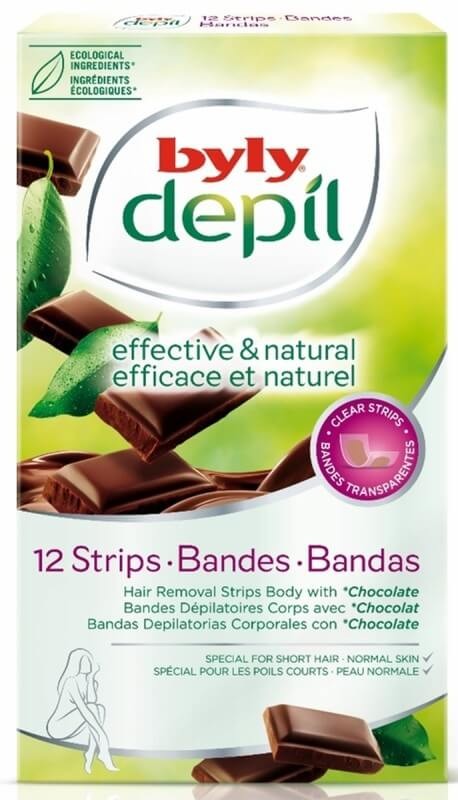 Byly Bandas Depilatorias Corporales Al Chocolate 12 Unidades