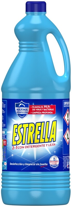 Estrella Lejía Azul 2,87L - Limpieza y Desinfección para Todo Tipo de Superficies