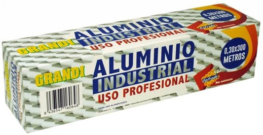 Grandi Papel de Aluminio Industrial Uso Profesional 300 Metros