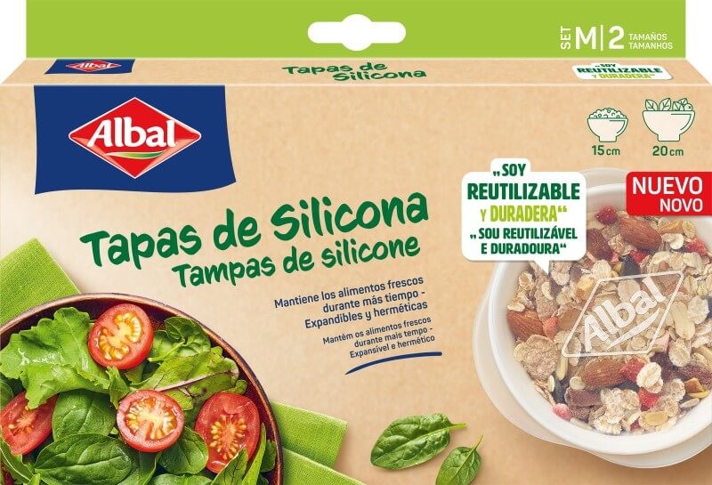 Albal Tapaderas De Silicona Para Conservar Alimentos T-M 2 Tamaños