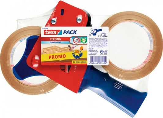 Tesa Cinta De Embalar Trasparente 2 Unidades + Maqúina De Precintar