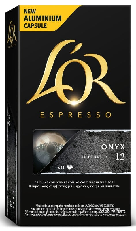 Lor Espresso Onyx Noir Para Nespresso 10 Cap - Intensidad Extrema para un Espresso Poderoso