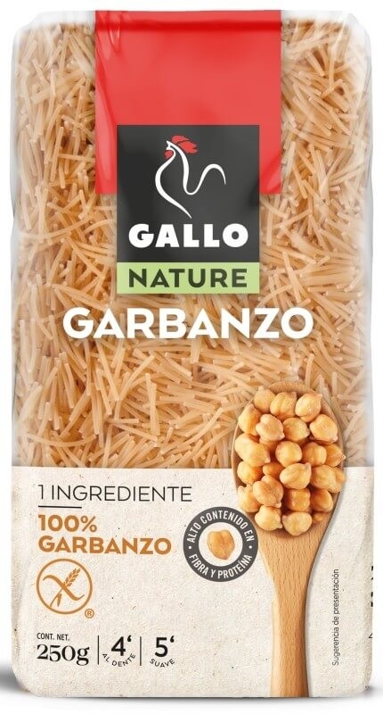 Gallo Nature Fideos 100% Garbanzo 250G - Alternativa Saludable y Sin Gluten