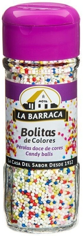 Barraca Bolitas De Colores Tarro De Cristal 65 gr X 10 Unidades