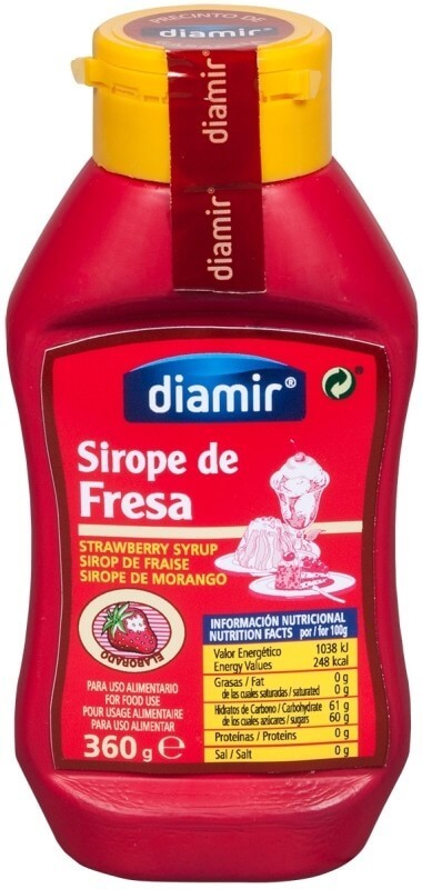 Diamir Sirope de Fresa 360 g – El Topping Irresistible para Postres y Bebidas