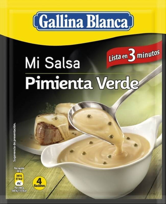 Gallina Blanca Mi Salsa Pimienta Verde 50 g – La Salsa Perfecta para tus Carnes