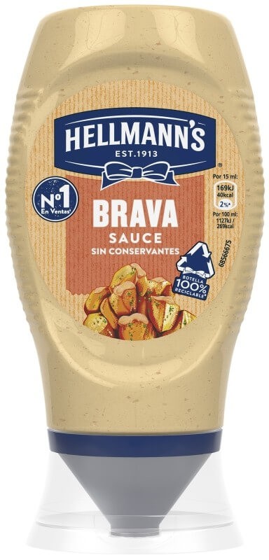 Hellmann's Brava Sauce Salsa Brava Picante 250 ml – El Toque Irresistible para tus Platos con Sabor Casero