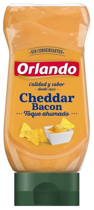 Orlando Salsa Cheddar Bacon Toque Ahumado 245g – Sabor Intenso para tus Platos Favoritos