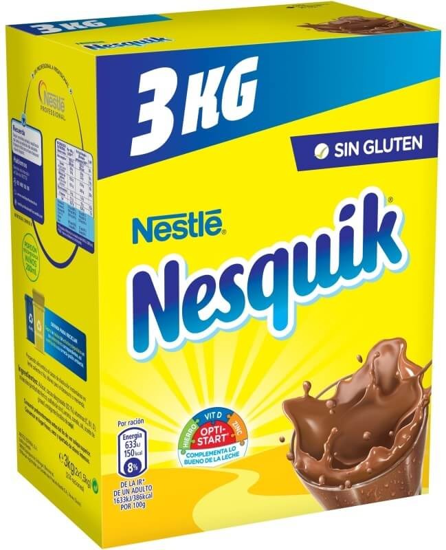 Nesquik Cacao En Polvo Caja 3 kg - El Sabor Clásico en Formato Familiar y Profesional