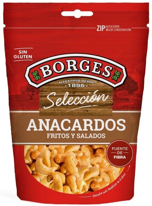 Borges Selección Anacardos Fritos y Salados 80G – Sabor Intenso y Crujiente en Cada Bocado