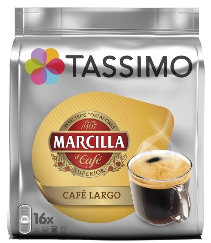 Tassimo Marcilla Café Largo Pack 80 Cápsulas - Café Intenso y Aromático en un Solo Toque
