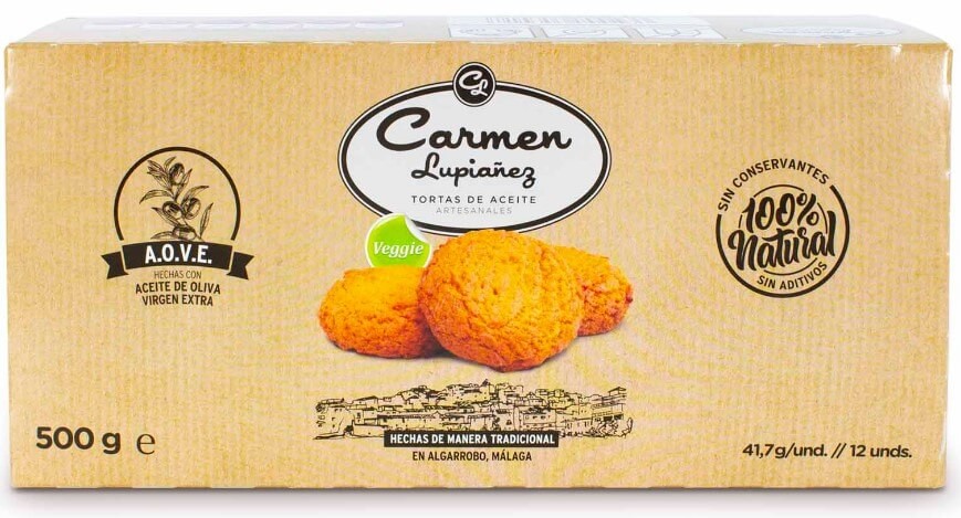 Carmen Lupiañez Tortas de Aceite 500G – Auténtico Sabor Tradicional de Algarrobo