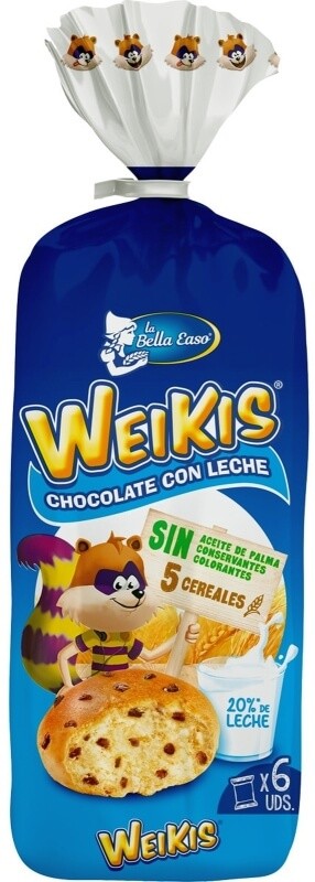 La Bella Easo weikis de leche 6 unidades 252 gr