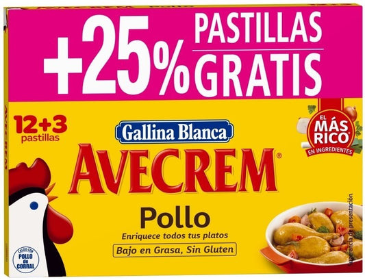 Avecrem Caldo De Pollo 12 + 3 Pastillas
