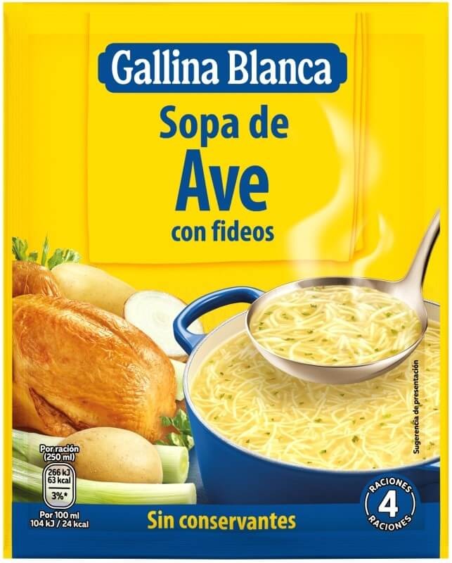 Gallina Blanca Sopa De Ave Con Fideos 76G – Calidez y Sabor en Cada Cucharada