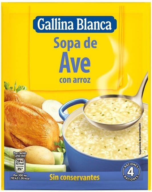 Gallina Blanca Sopa De Ave Con Arroz 80G – Delicioso Sabor Tradicional