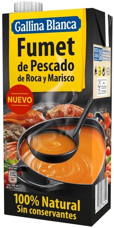 Gallina Blanca Fumet De Pescado De Roca Y Marisco 1L