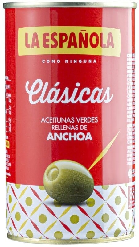 La Española Aceitunas Verdes Clásicas con Anchoa 350 g - Sabor Tradicional y Auténtico