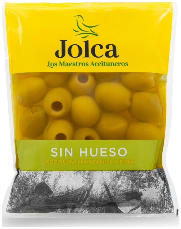 Jolca Aceitunas Manzanilla Sin Hueso 1 Bolsa Peso Neto 180 gr Peso Escurrido 75 gr
